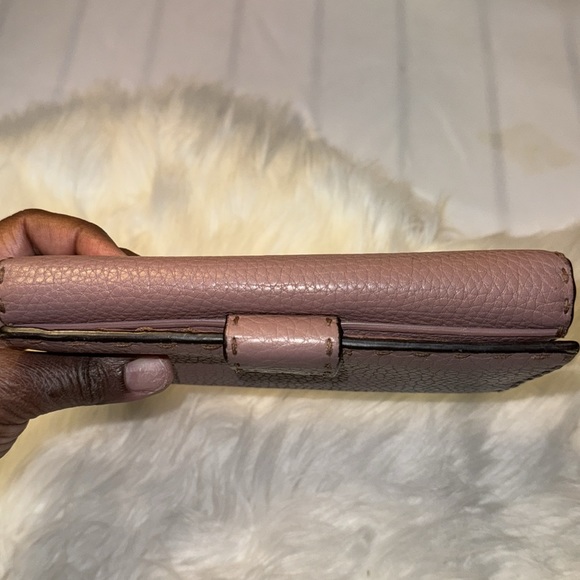 Fendi Wallet Selleria Peekaboo Long Bifold Pink Double Open Women's Leather - Picture 8 of 17